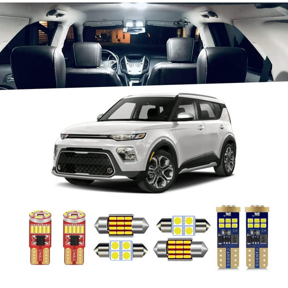 For Soul LED Interior Light Kit for KIA Soul 2014 2015 2016 2017 2018 2019 2020 Interior LED Bulbs Package   License Plate Lights and Install Tool
