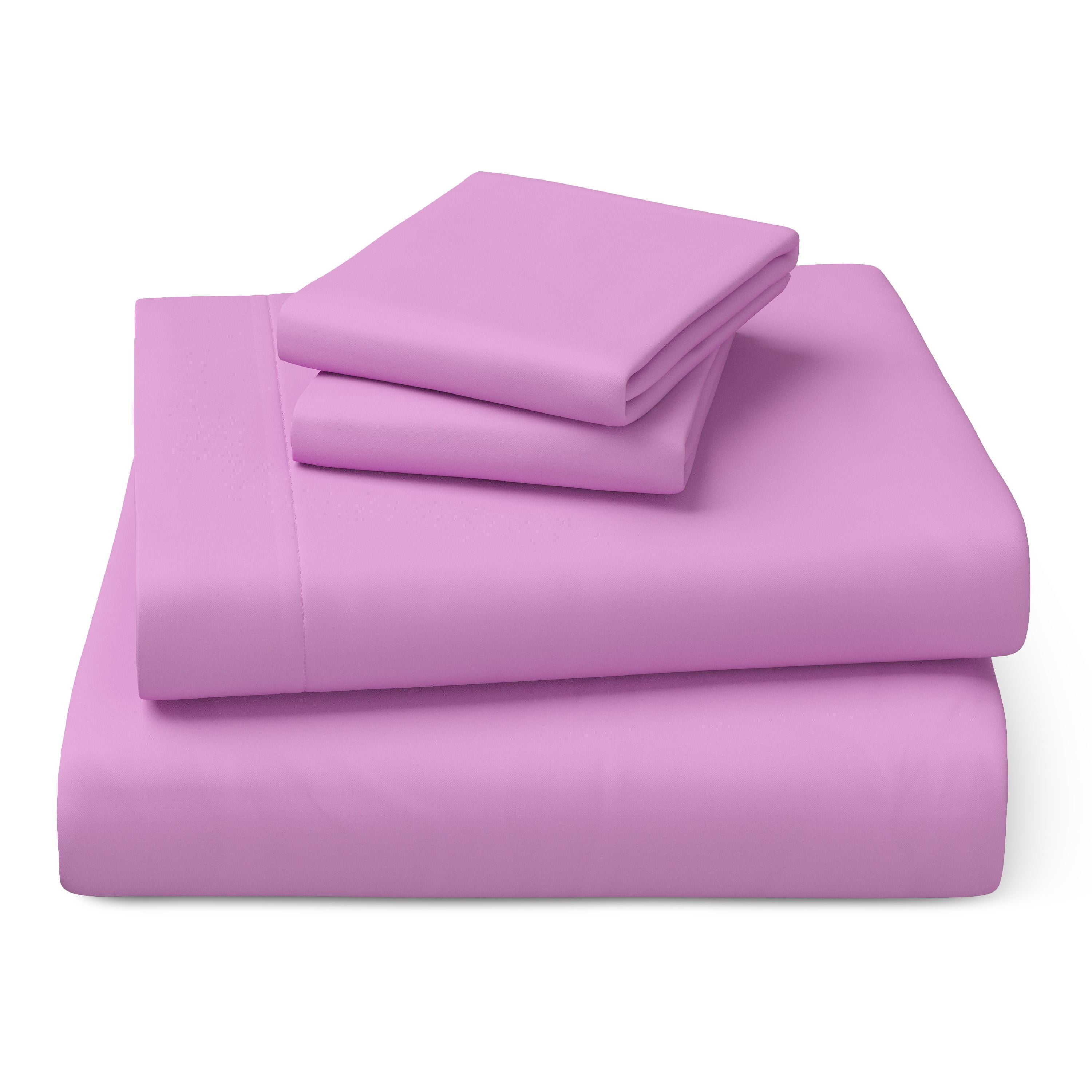 Mainstays Kids Microfiber Bed Sheet Set, Queen, Vibrant Orchid, 4 Pieces