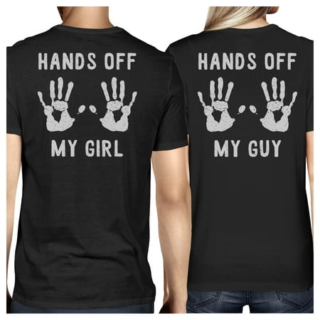 Hands Off My Girl And My Guy Black Cute Matching Couples Tee
