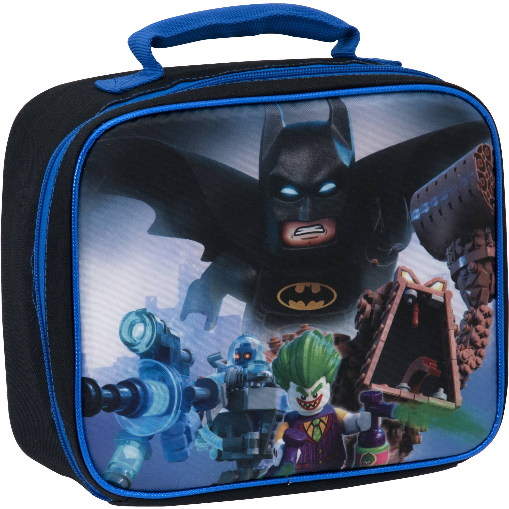 Kids Lego Movie 2 Batman Zippered Insulated Lunch Bag Box Tote School Black NEW 