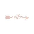 thumbnail image 1 of Central Coast Designs COFFEEARROW-10RGLD 3 x 10 Po Café Arrow Script Acier Découpé au Laser Art Mural&44; Or Rose, 1 of 1