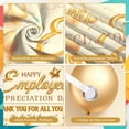 thumbnail image 3 of Gold Themed Happy Employee Appreciation Banner Elegant  Workplace Thank You Backdrop Golden Balloons Star Accents Staff Recognition Display for Office Party Employee Appreciation Events Workplace, 3 of 8