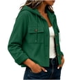 thumbnail image 4 of MOONDU Women's Corduroy Shacket Hooded Button Down Corduroy Jacket Long Sleeve with Pockets Loose Fit Casual Fall Winter Daily Wear, 4 of 7