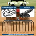 thumbnail image 3 of Heavy Duty Landscape Rake Attachment – 60 Inch 3-Point Hitch Pine Straw and Lawn Tractor Rake, Powder Coated Steel, Fits 2" Receiver, Compatible with ATV/UTV – Orange | 60 inches | Xingqu sku, 3 of 8