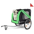 thumbnail image 2 of CQSXDA Steel Frame Folding Dog Bike Trailer with 100LB Capacity Ideal for Cycling, Jogging, and All-Outdoor Activities，Black+Green, 2 of 17