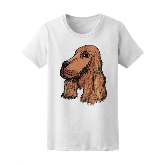 Spaniel Color Sketch T-Shirt Women -Image by Shutterstock, Female Medium