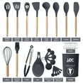 thumbnail image 5 of Lux Decor 35 Piece Kitchen Utensils Set - High Heat Resistant Wooden Handle Silicone Cooking Utensils Set, BPA Free Nonstick Cookware,Dishwasher Safe kitchen utensils - Gray, 5 of 7