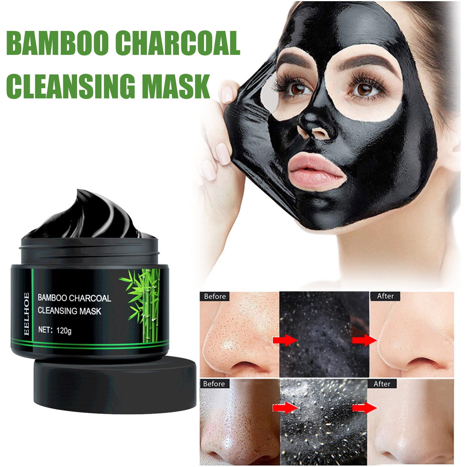 Blackhead Remover Mask, Bamboo Charcoal Peel Off Face Mask, Deep