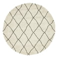 thumbnail image 3 of Unique Loom Rabat Shag Collection Area Rug - Trellis (8' Round Pure Ivory/Gray), 3 of 6