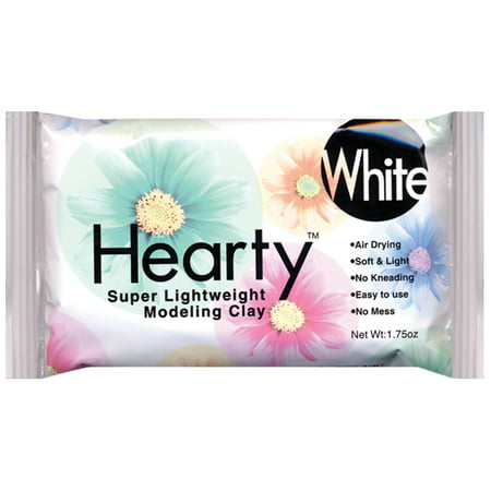 Hearty Super Lightweight Air Dry Clay, White, 1.75