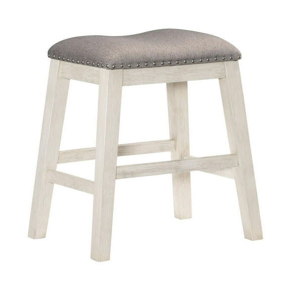 Topline Home Furnishings Whitewash Finished Stools