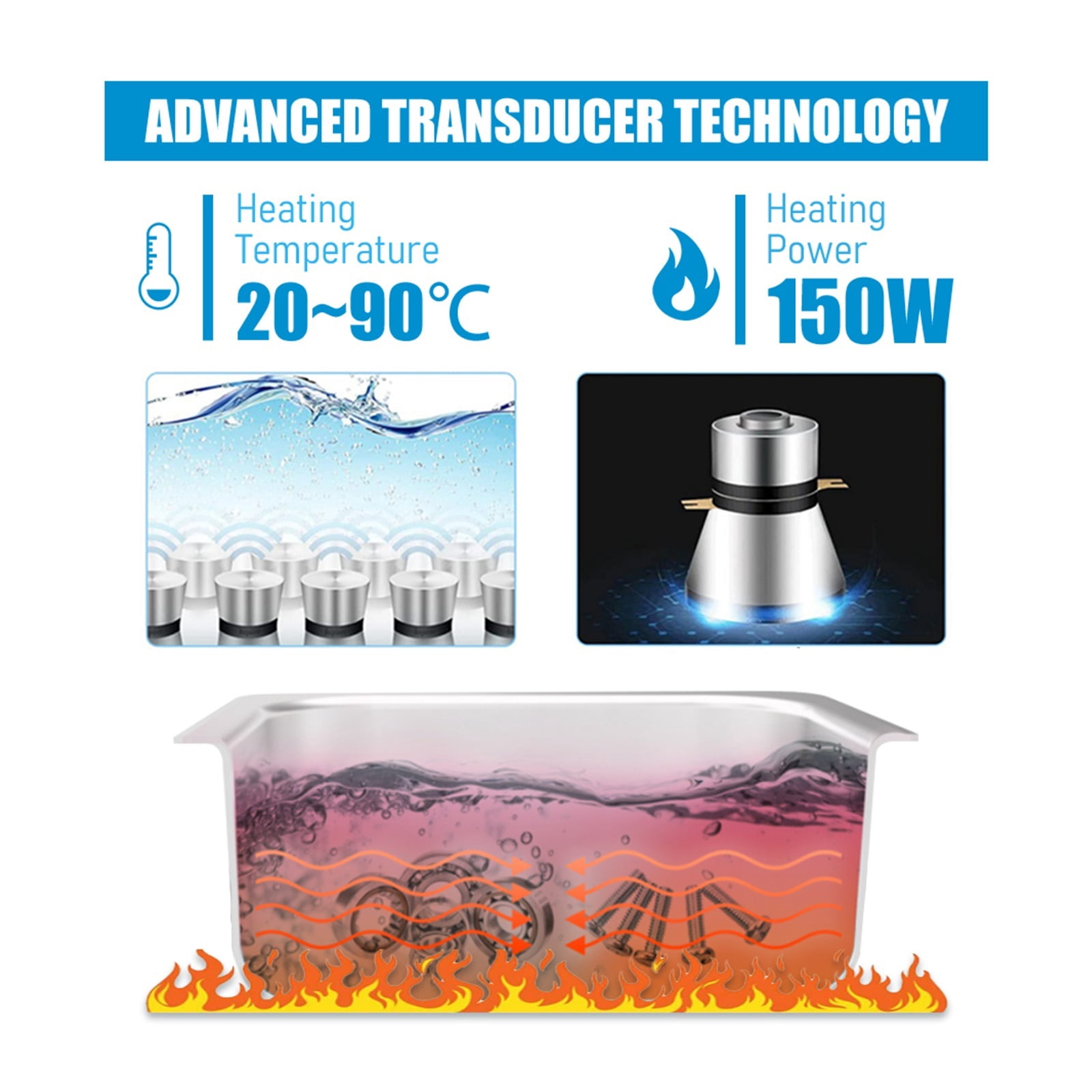 Ultrasonic Cleaner 60W 2L Household Digital Stainless Steel Basket Ultrasound Cleaning For Denture Watches Glasses