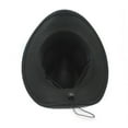 thumbnail image 4 of Western Cowboy Hats for Women Classic Felt Wide Brim Fedora Hat with Belt Buckle Retro Panama Hat Unisex Rolled up Cap Black, 4 of 4