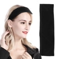 thumbnail image 4 of Diadema ajustable de terciopelo para mujer, con sujeción para peluca, color negro, 4 of 9