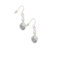 thumbnail image 3 of Delight Jewelry Silvertone Raised Flowers with Clear Crystals on Barrel Spinner Silver tone Infinity French Earrings, 3 of 4