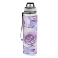 thumbnail image 2 of Sports Water Bottle 1000ML Tritan Food Grade Clear Water Bottle Fitness Outdoor Sports Bike Cartoon Lavender Roses, 2 of 7