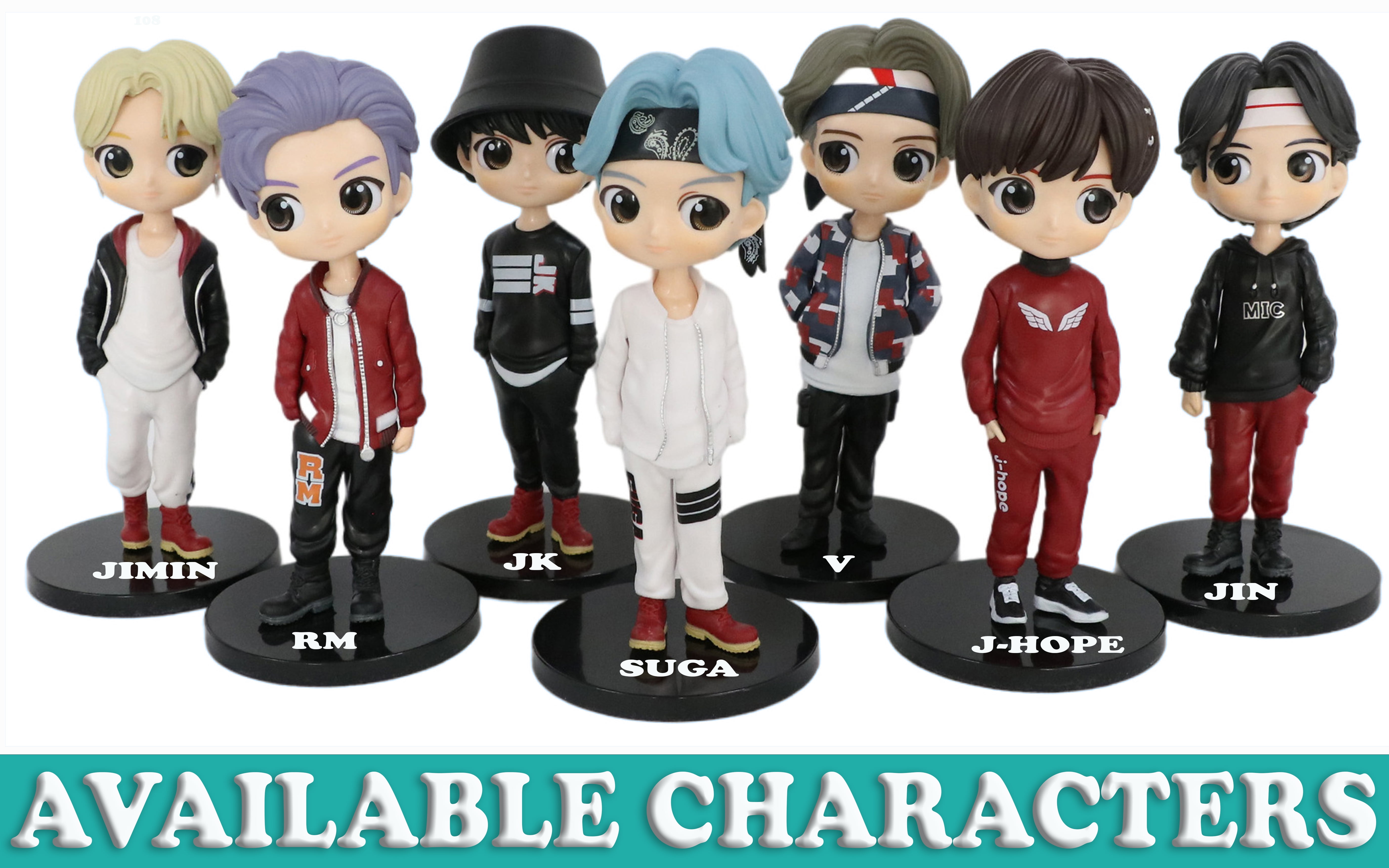 KPOP BTS Bangtan Boys 7 Pcs Fashion Figurines Set, 6-inch KPOP BTS Bangtan Boys 7 Pcs Fashion Figurines Set, 6-inch