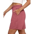 thumbnail image 3 of MOSHU Womens Cotton Shorts Drawstring Waist Sweat Shorts for Women Summer Casual Shorts with Pockets, 3 of 10