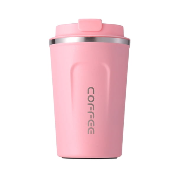 Moyic Taza de café de viaje Taza aislada portátil Frasco de acero inoxidable a prueba de fugas Botella de vacío 380ml Negro Utensilios de cocina Rosa Moyic HA7132-03B