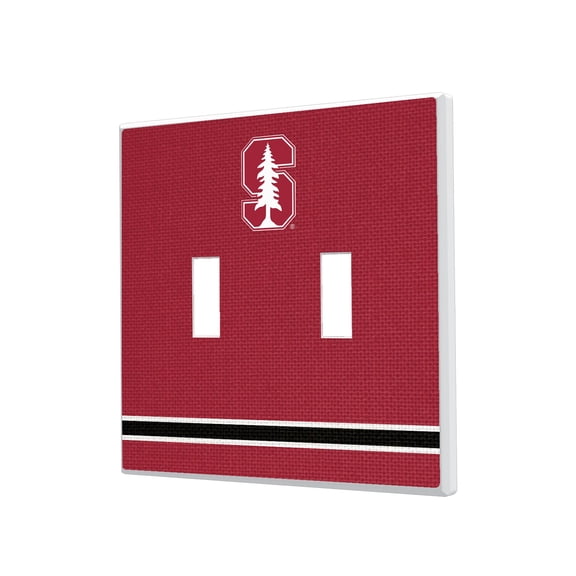 Keyscaper Stanford Cardinal Stripe Design Double Toggle Lightswitch Plate