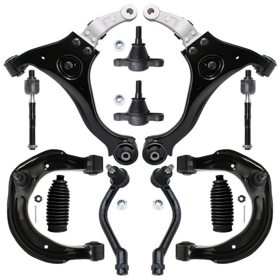 Detroit Axle - 12PC Front Upper and Lower Control Arms w/Ball Joints, Inner and Outer Tie Rod Ends w/Rack Boots Replacement for 2006 2007 2008 Hyundai Sonata
