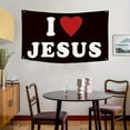 thumbnail image 4 of I Love Jesus Flag "I Heart Jesus" Home Garden Decor Flag Banner for Outdoor Indoor Decorations Tapestry Gift for Christian Events and Church, 4 of 5