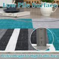 thumbnail image 4 of Large Area Rug 9x12 Washable Rug for Living Room Abstract Circle Rugs Non Slip Low Pile Soft Rug Stain Resistant Carpet for Bedroom Home Decor, Turquoise, 4 of 6