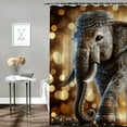 thumbnail image 2 of Orinice Bathroom Decor Set Intricate Patterns Cultural Art Golden Lights with Hooks Polyester Fabric Fashion Shower Curtain Set 36x72, 2 of 7