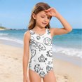 thumbnail image 2 of Grblisyd Swimsuits for Girls 10-12 Crew Neck Funny Graphic Bathing Suit Racerback One Piece Swimwear, 2 of 6