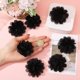 thumbnail image 3 of Chiffon Tulle 3D Flower for DIY Headbands Flower Clothing Shoes Hats Accessories Black 75x29mm, 3 of 9