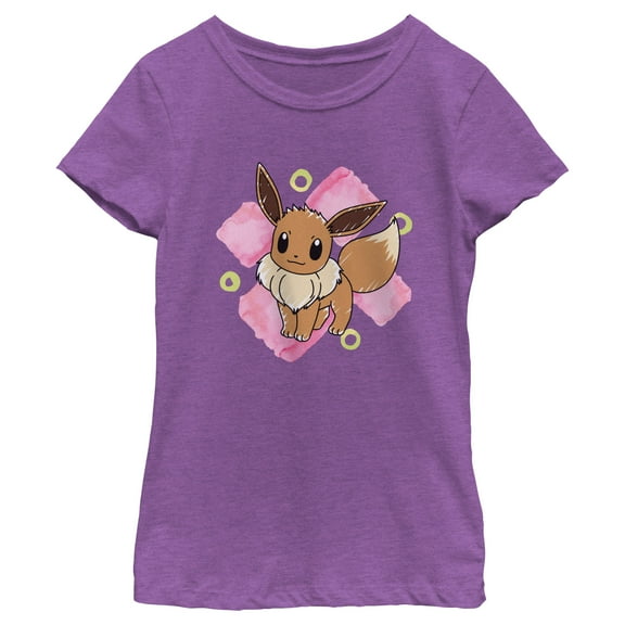 Girl's Pokemon Watercolor Eevee  Graphic T-Shirt