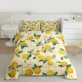 thumbnail image 2 of Manfei Kawaii Yellow Lemon Full Size Comforter Sets, Cartoon Fruit Print Bedding Comforter Set, Modern Stripes Geometric Reversible Bedding Sets, Ultra Soft Home Decor, 3pcs, 2 of 8