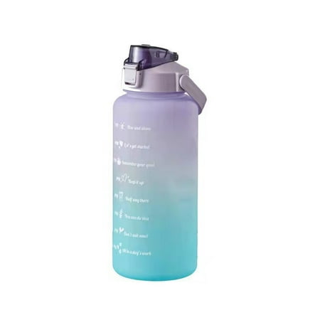 

Portable Sports Water Bottle with Straw & Motivational Time Marking Reminder