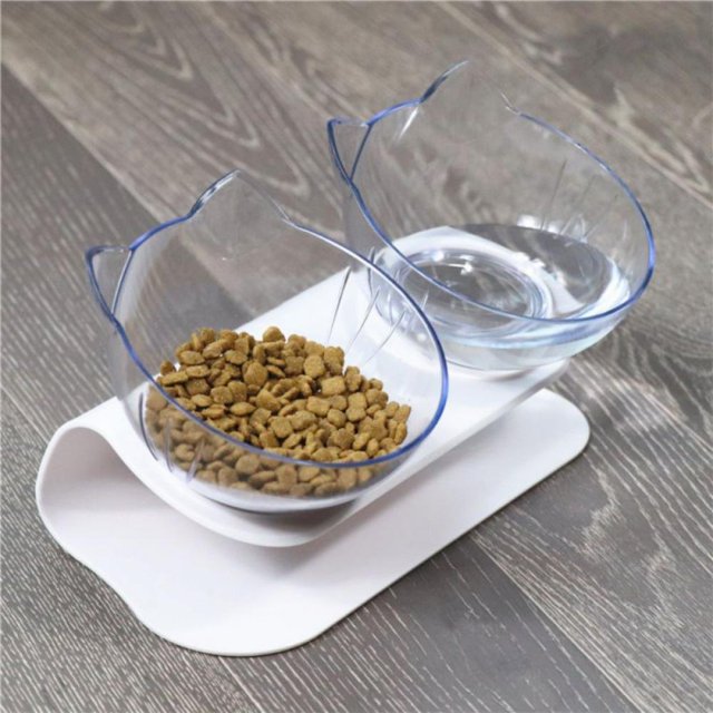 Cat Bowls,Elevated Tilted Puppy Bowl,Bunny Neck Protection Food Water Container Feeder