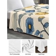thumbnail image 6 of Vintage Blue Yellow King Size Flat Sheet, Wrinkleproof & Fadeproof Cooling Flat Bed Sheet Only, Spring Enchanted Garden Florals Breathable Soft Bedding Top Sheets 105 x 98 Inches, 6 of 8