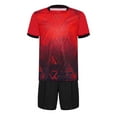 thumbnail image 3 of renvena Ensemble d'Uniforme d'Équipe de Football pour Garçon, T-shirt à Manches Courtes et Short, Tenue Décontractée Quotidienne, Rouge 4, 3 of 5