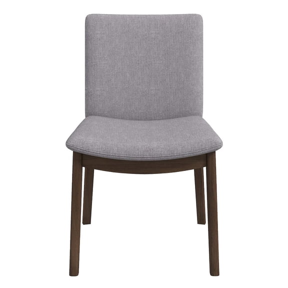 Valentine Mid-Century Modern Light Gray Fabric Dining Chair Set of 2