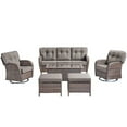 thumbnail image 2 of Unnifurnzi 6 Pieces Patio Furniture-All Weather Wicker Outdoor Patio Couch with Patio Swivel Glider Chair Outdoor Conversation Sets for Deck Porch Garden Balcony Poolside-Brown/Gray, 2 of 7