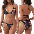 thumbnail image 3 of KLL Watercolor Bald Eagle Print Bikini Set for Women,String Two Piece Halter Top Triangle Bikini Set with Tie Side Bottom Sexy Swimsuit Bathing Suits, 3 of 5