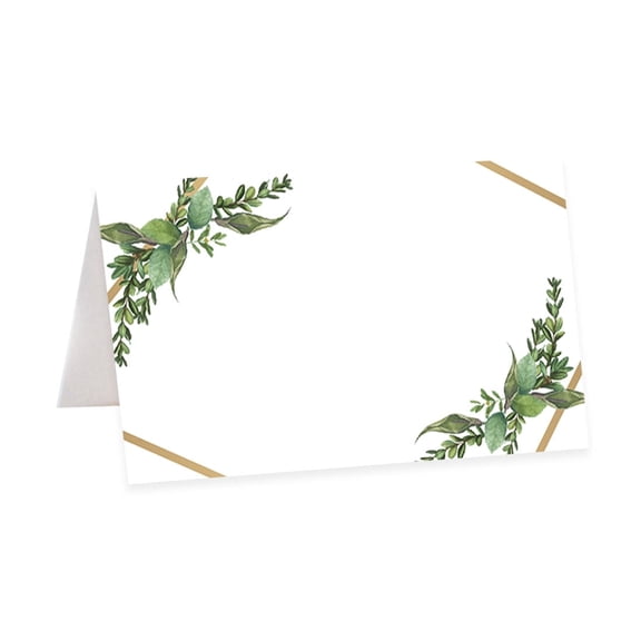Koyal Wholesale Geometric Copper and Greenery Table Tent Place Cards for Wedding Party Tables, Seating Place Card, 56Pk