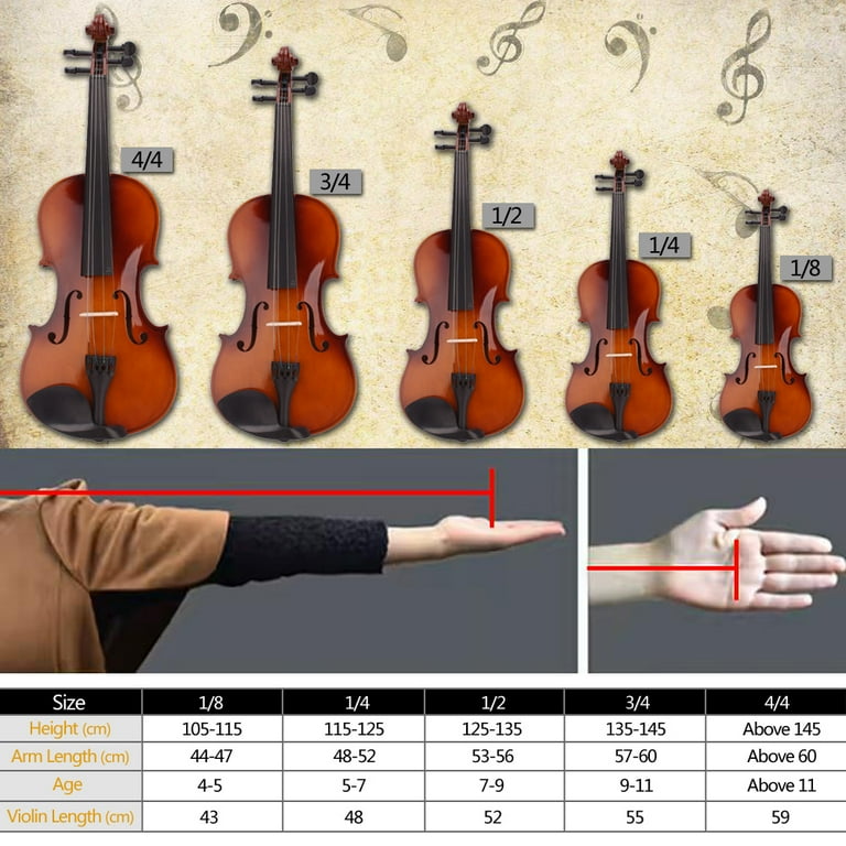 Violin for Students, Full Size 1/8 Handmade Basswood
