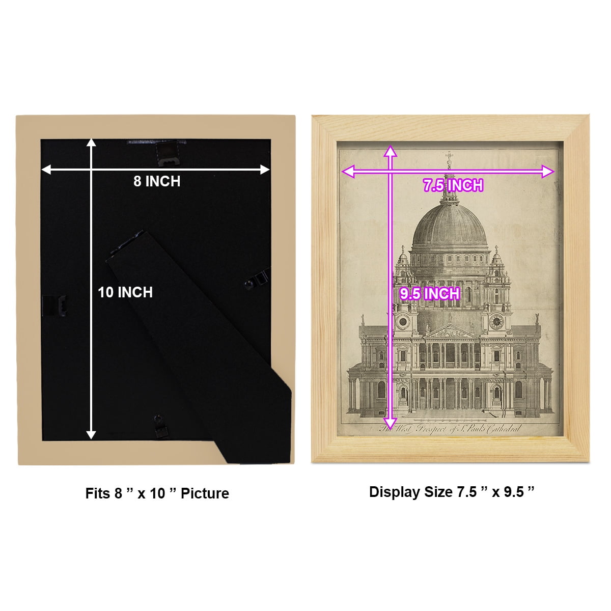 St. Paul's Cathedral -Framed Print w/glass-Natural Wood