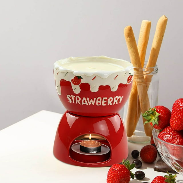 Ceramic Cheese Fondue Set | Chocolate Melting Pot | Ice Cream Hotpot Cup | Multifunctional | Elegant Tableware | 1 Piece