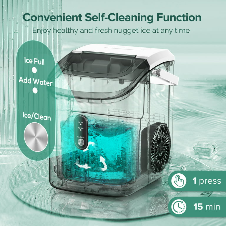 Nugget Countertop Ice Maker Soft Chewable Pellet Ice 34lbs/Hours Pebble  Portable Ice Machine with Ice Scoop, Self-Cleaning - AliExpress