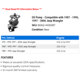 thumbnail image 2 of Pump - Compatible with 1987 - 1995, 1997 - 2006 Jeep Wrangler 1988 1989 1990 1991 1992 1993 1994 1998 1999 2000 2001 2002 2003 2004 2005, 2 of 2