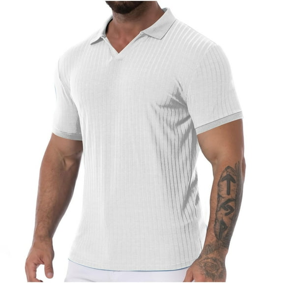 XuJwPNcy Men's Henley Shirts Short Sleeve Casual Ribbed Knitted Summer T-Shirt Slim Fit Workout Muscle Tops