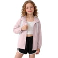 thumbnail image 2 of Kids Zip-Up Hoodie Jackets Girls Boys UPF 50+ Sun Protection Jacket Lightweight Color Block Hooded Coat Trendy Outwear with Pockets Pink 4-5 Years, 2 of 7