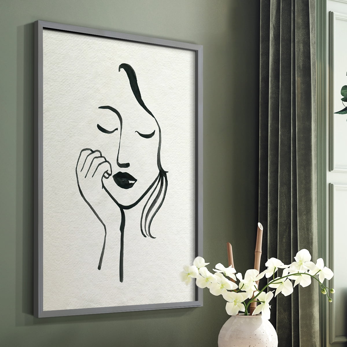 Day Dreamer I Framed Print in Gray Solid Wood Framed Print No Nail Hanging