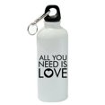 thumbnail image 1 of All You Need Is Love White Aluminum Sports 20 oz Water Bottle, 1 of 1