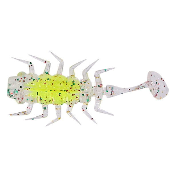 Señuelo suave para pesca con flotador, cebo con cola en T de paleta pequeña de 5cm para pesca de lubina (amarillo)